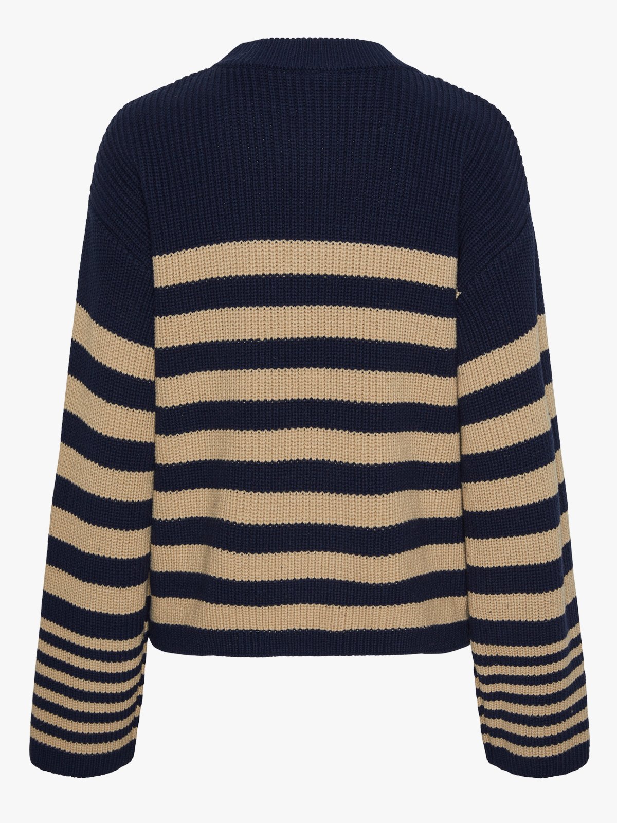 Y.A.S Riga Long Sleeve Knit Pullover Navy Blazer Safari