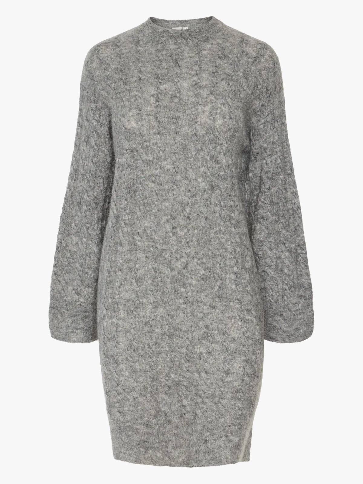 Y.A.S Lelu Long Sleeve Knit Dress Medium Grey Melange