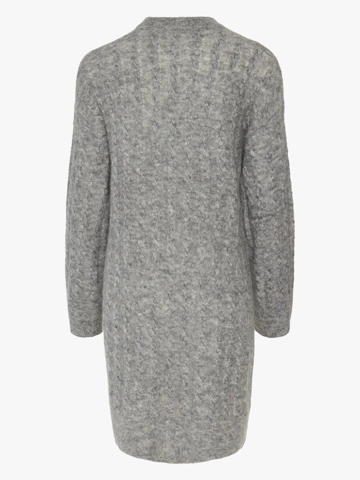 Y.A.S Lelu Long Sleeve Knit Dress Medium Grey Melange