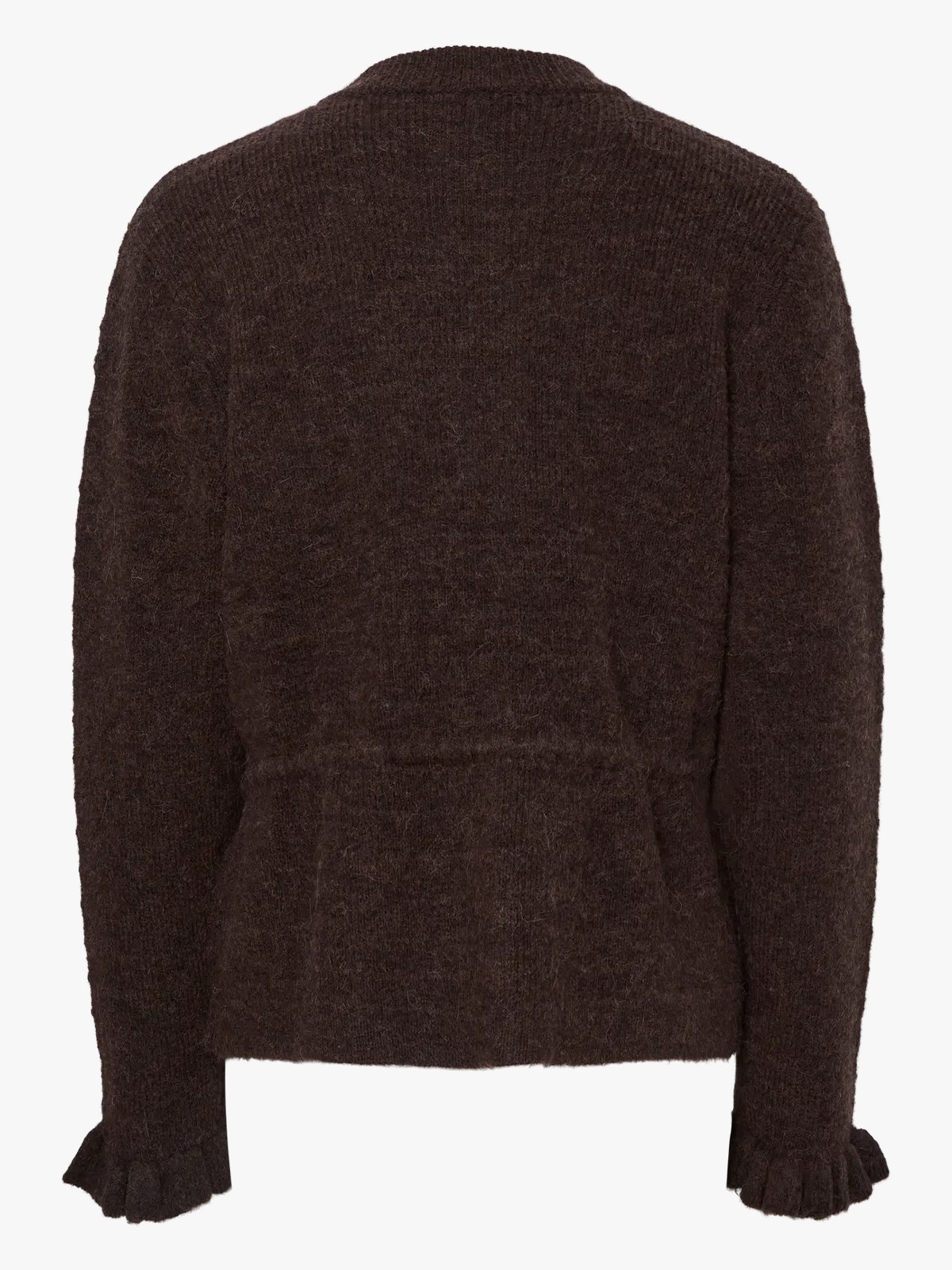 Y.A.S Thellis Long Sleeve Knit Cardigan Hot Fudge