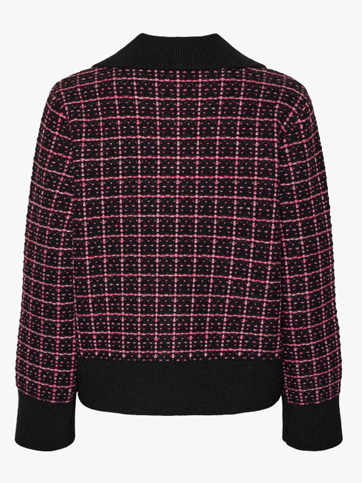 Y.A.S Liviana Long Sleeve Knit Pullover Black / Raspberry