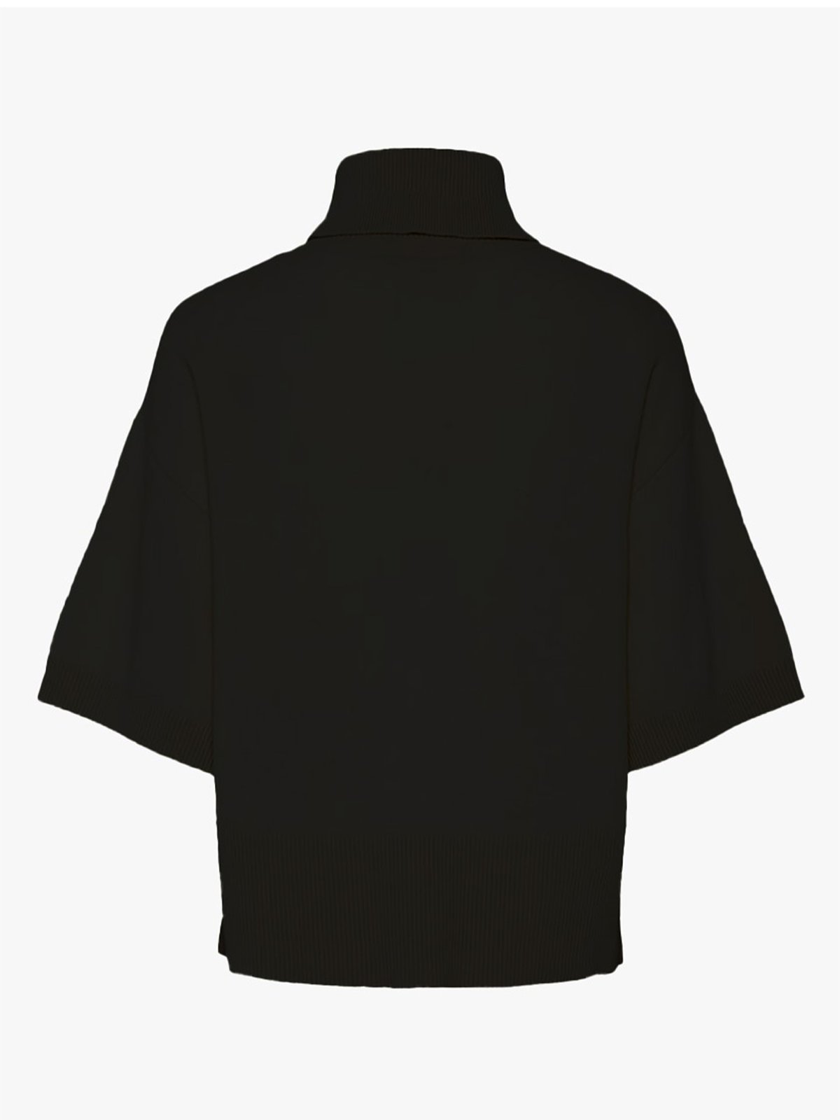 Y.A.S Emila 2/4 Roll Neck Knit Pullover Black