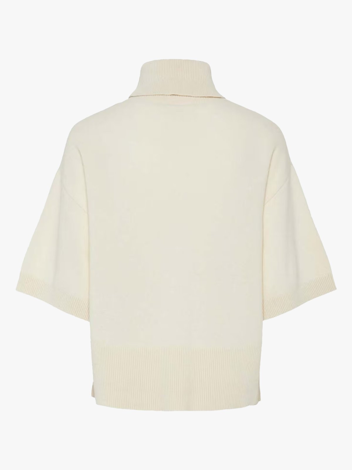 Y.A.S Emila 2/4 Roll Neck Knit Pullover Sandshell