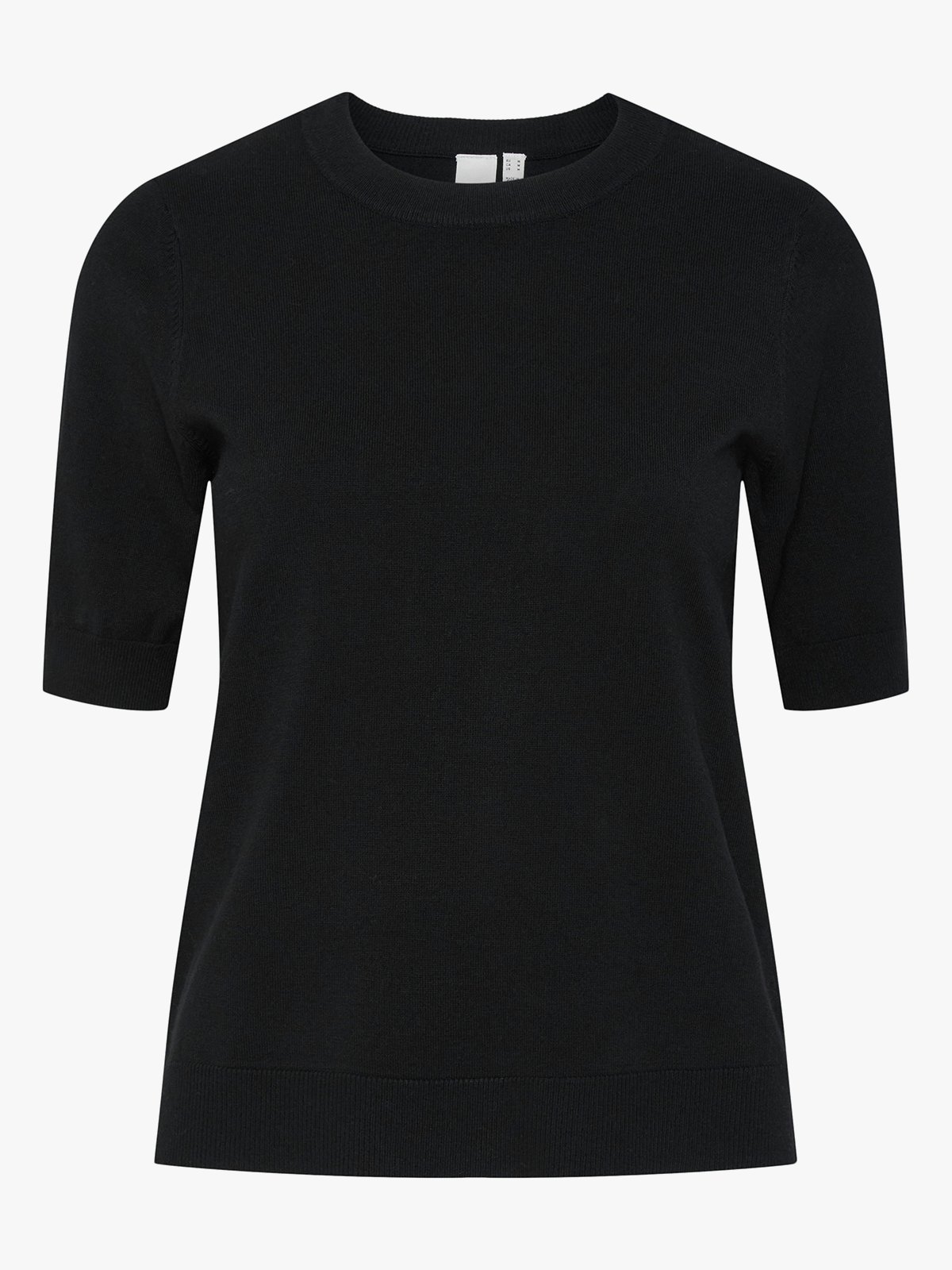 Y.A.S Lena Short Sleeve Knit Pullover Black