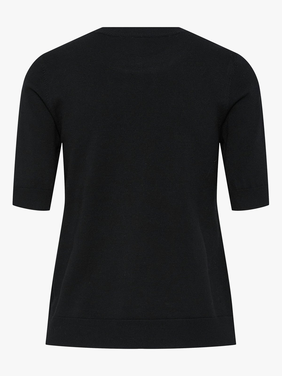 Y.A.S Lena Short Sleeve Knit Pullover Black