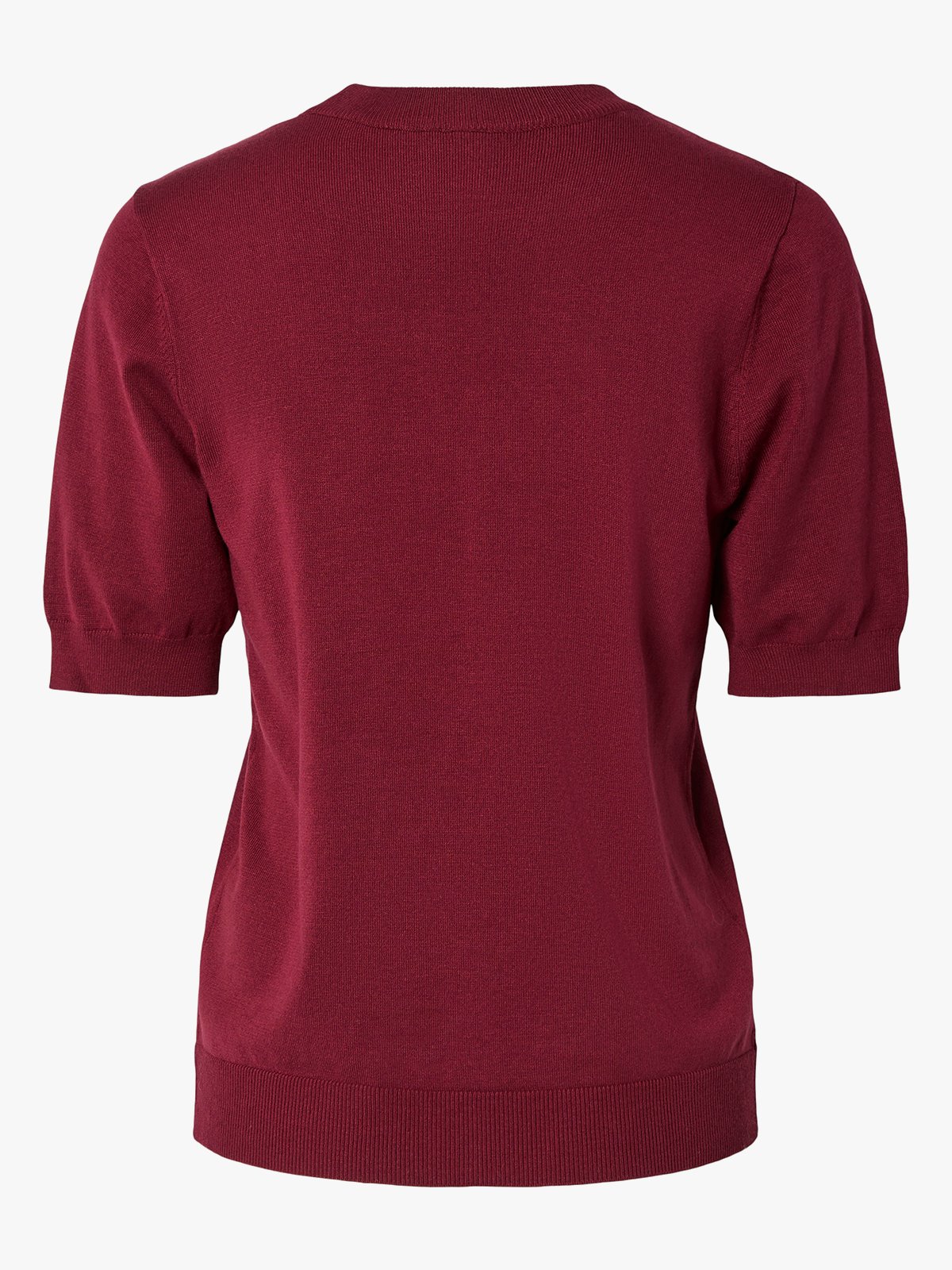 Y.A.S Lena Short Sleeve Knit Pullover Tibetan Red