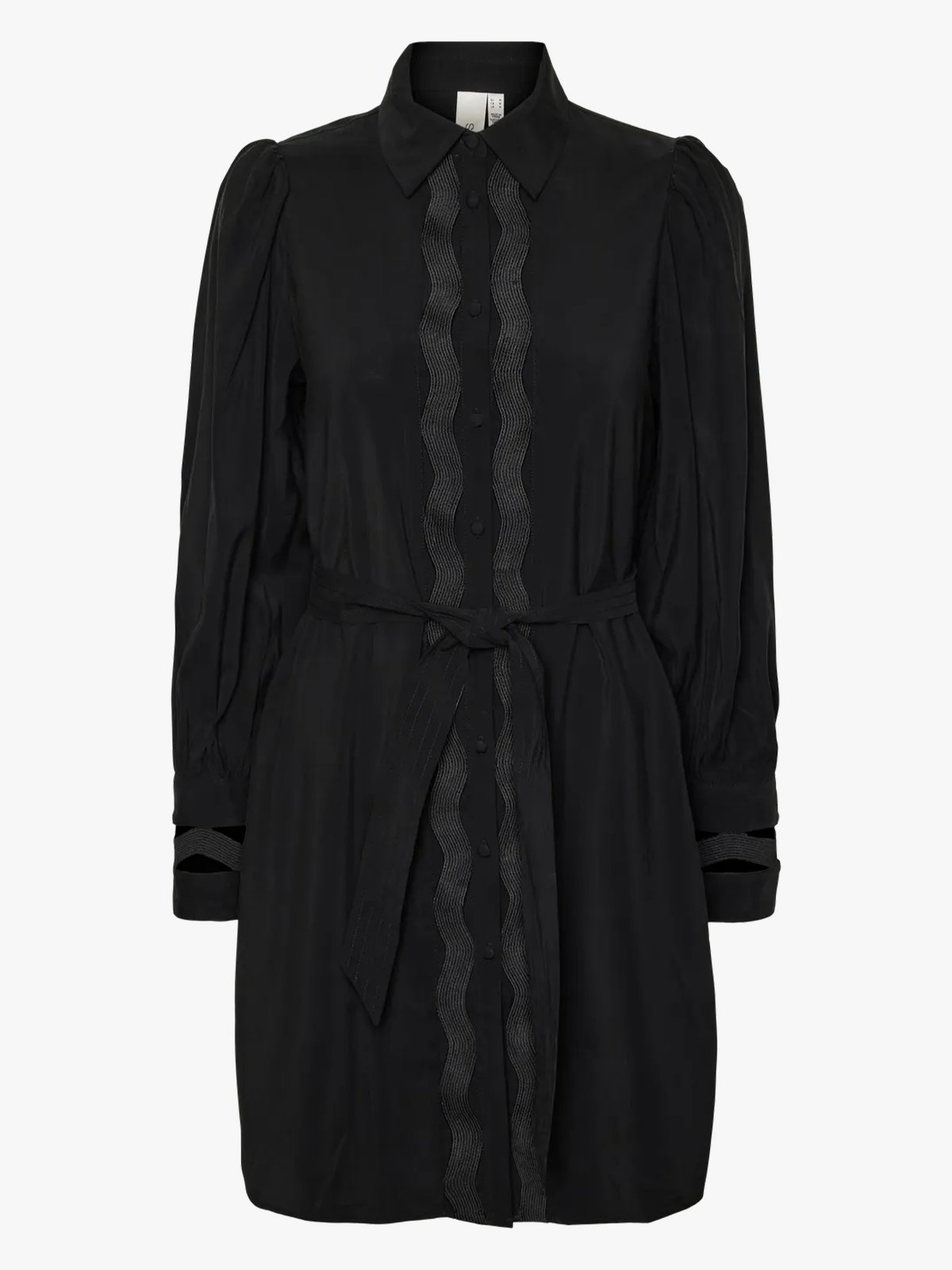 Y.A.S Unica Long Sleeve Shirt Dress Black