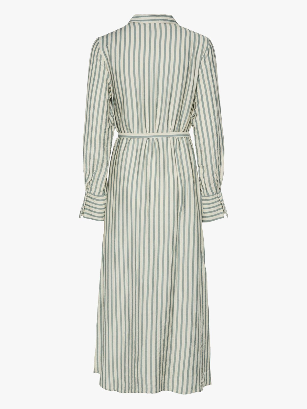 Y.A.S Kaya Long Sleeve Long Shirt Dress Birch Green Stripes