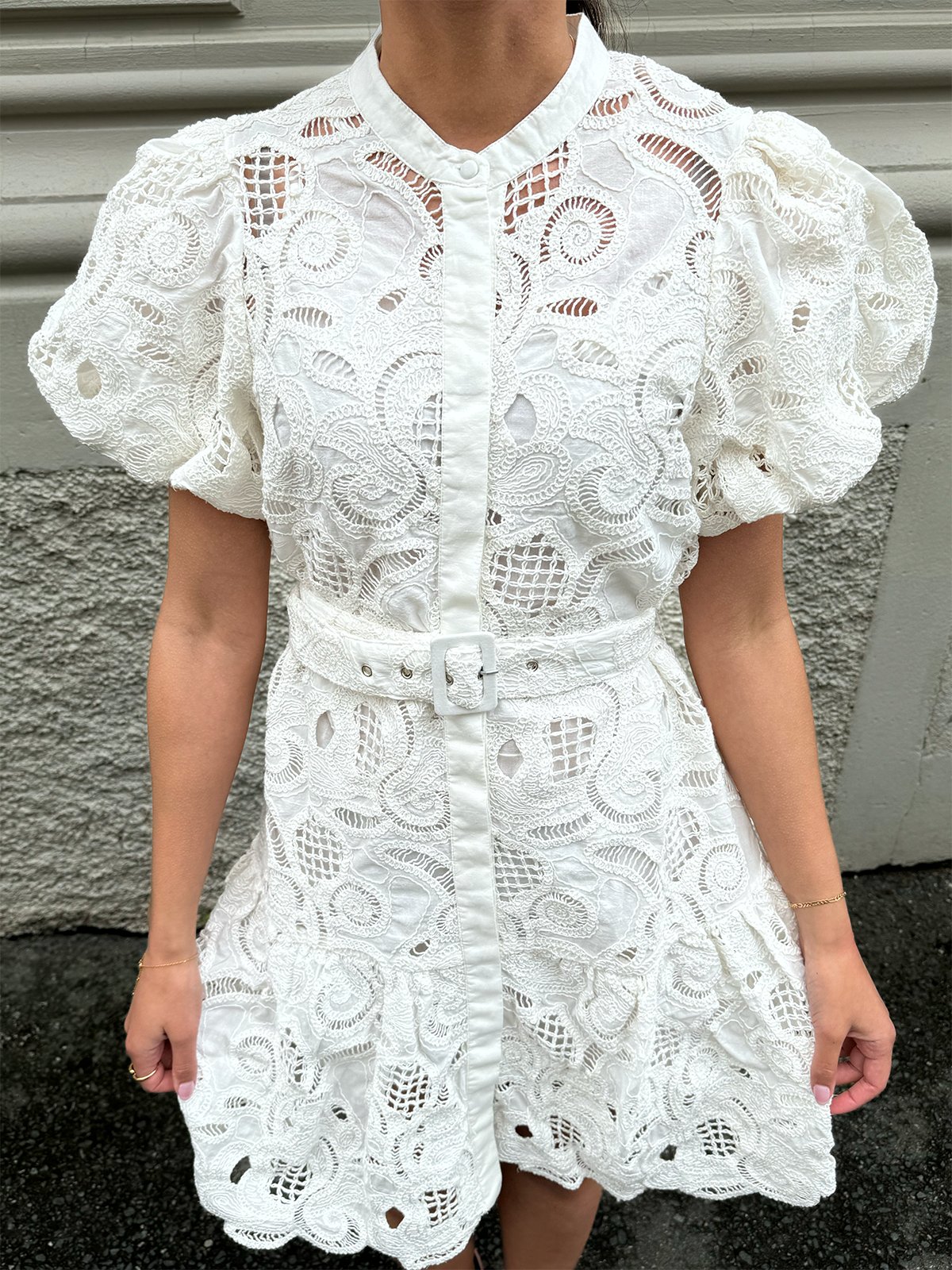 Y.A.S Sana Short Sleeve Dress Star White