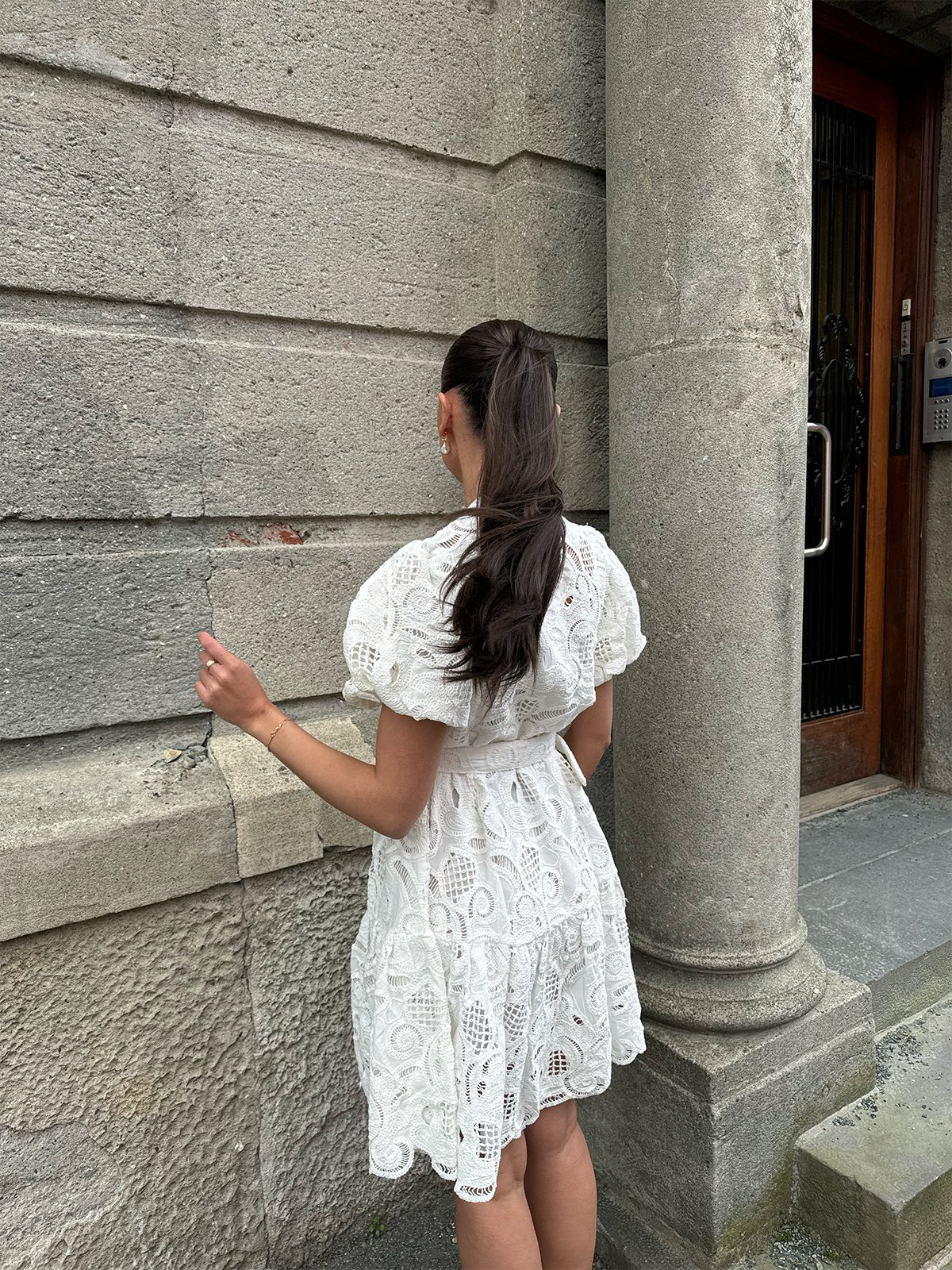 Y.A.S Sana Short Sleeve Dress Star White