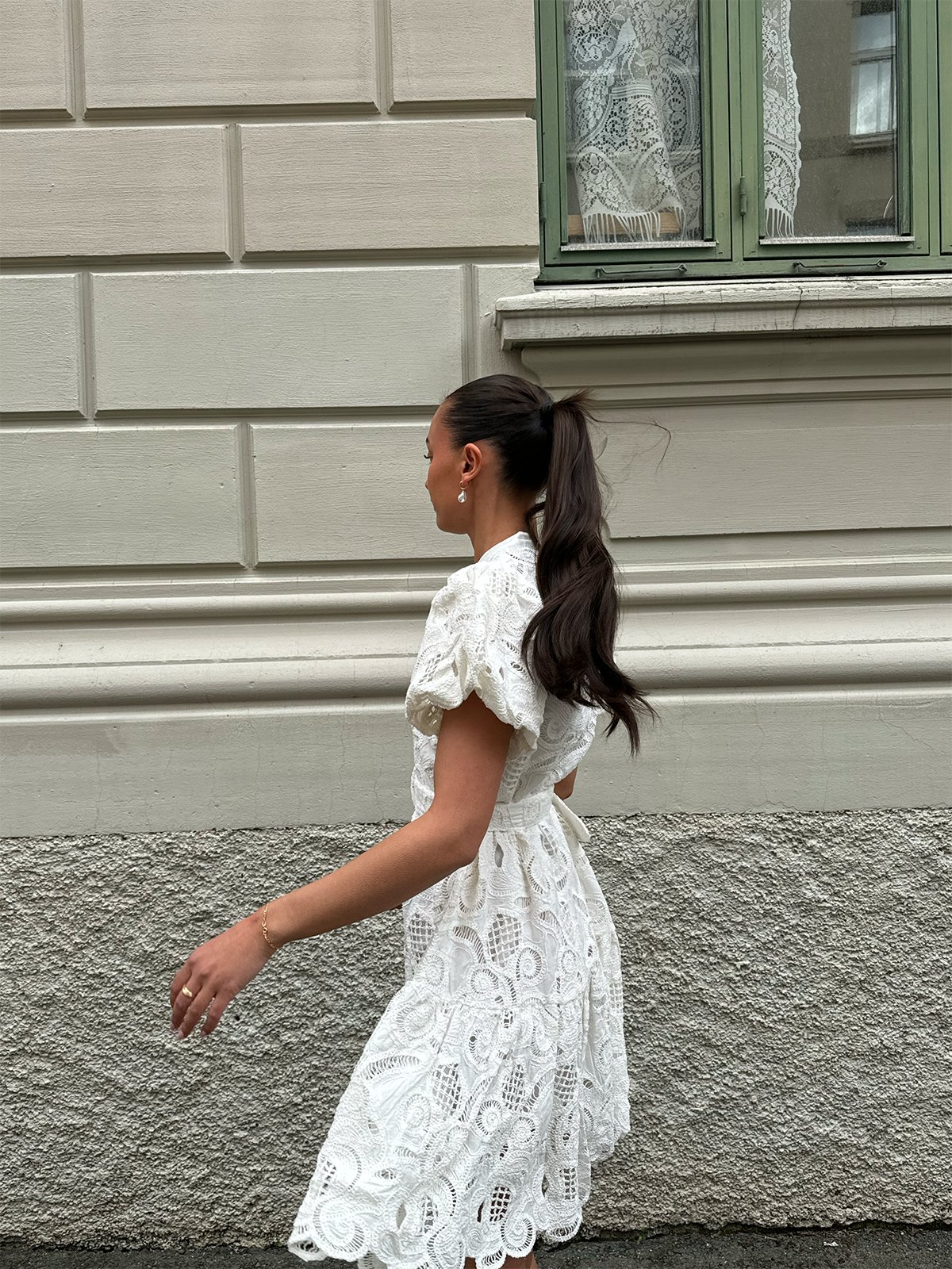 Y.A.S Sana Short Sleeve Dress Star White