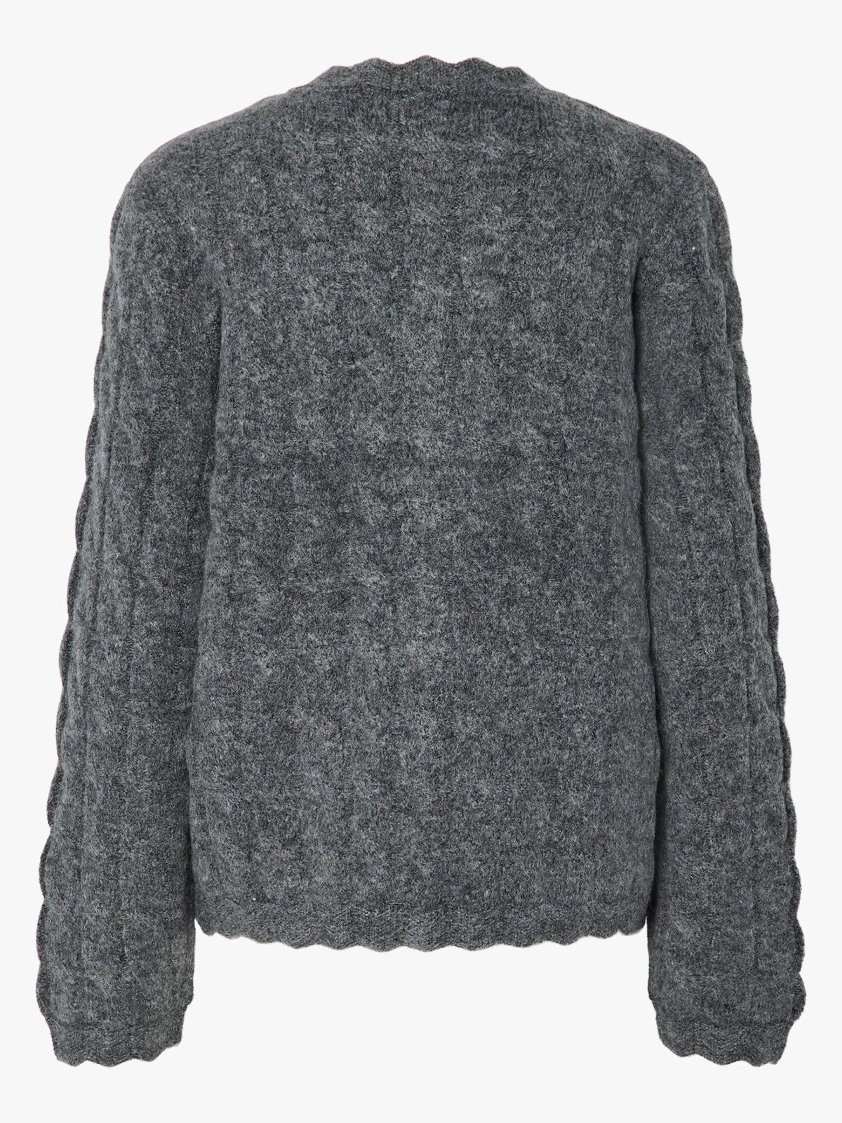 Y.A.S Bubera Long Sleeve Knit Cardigan Dark Grey Melange