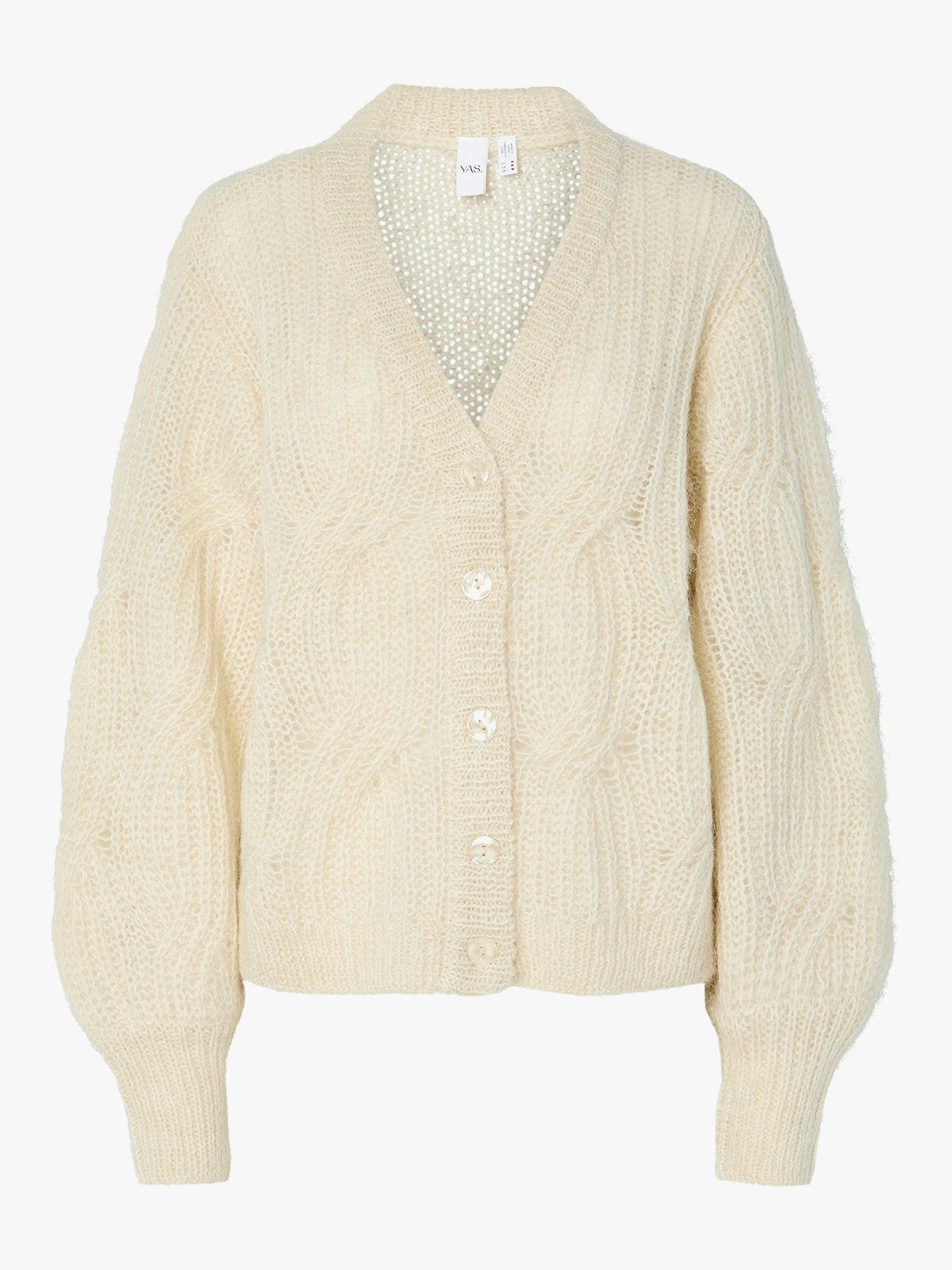 Y.A.S Zuma Long Sleeve Knit Cardigan Birch