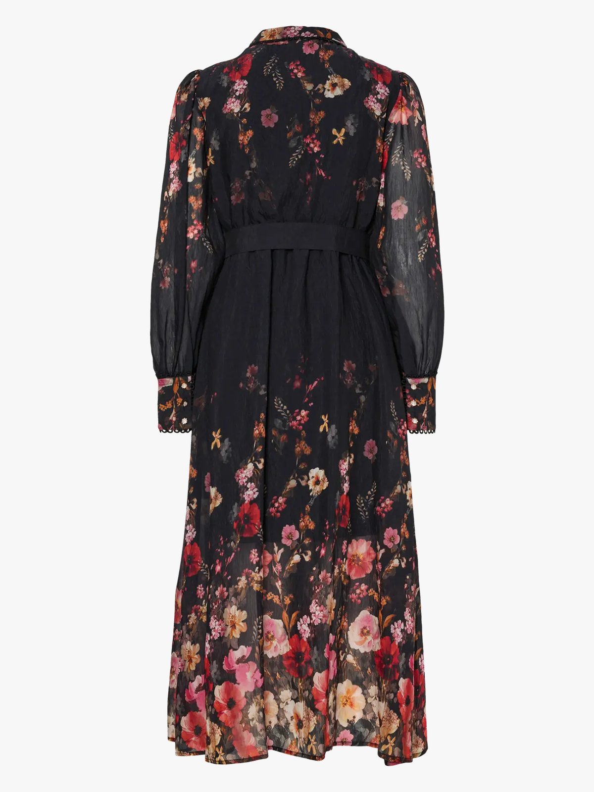Y.A.S Romantica Long Sleeve Long Dress Black Romantica