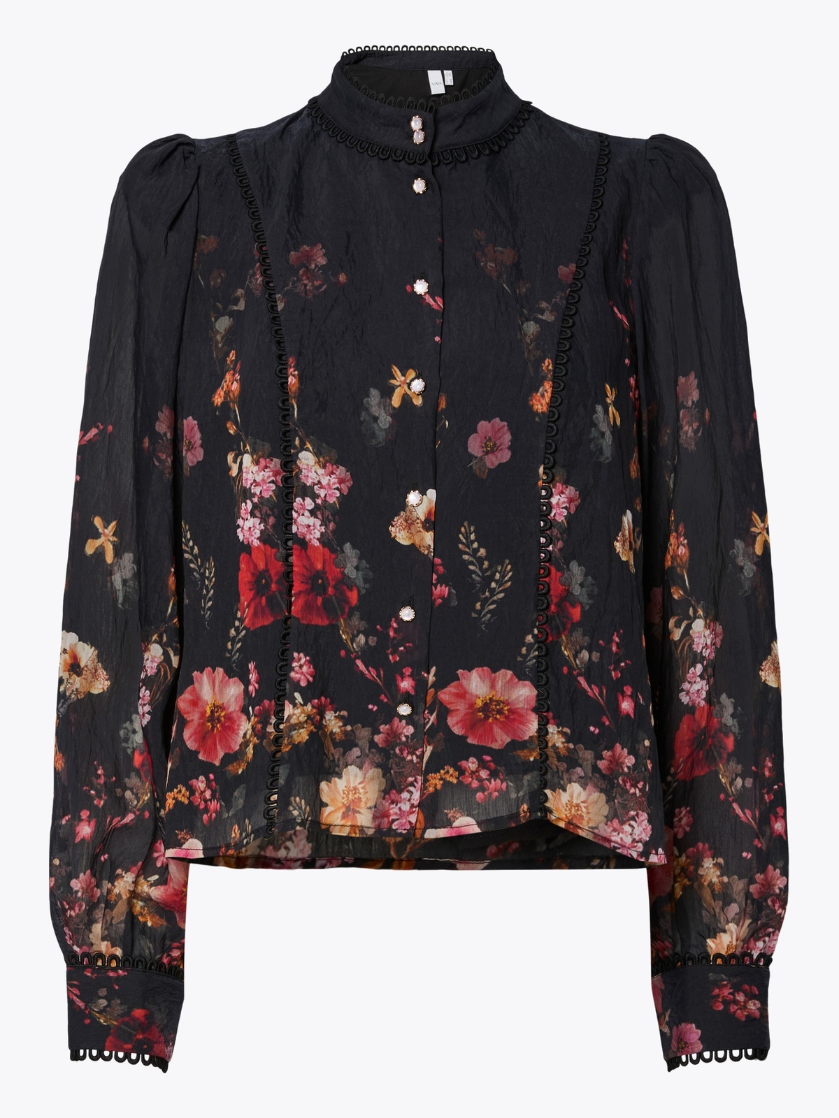 Y.A.S Romantica Long Sleeve Shirt Show Black ROMANTICA AOP