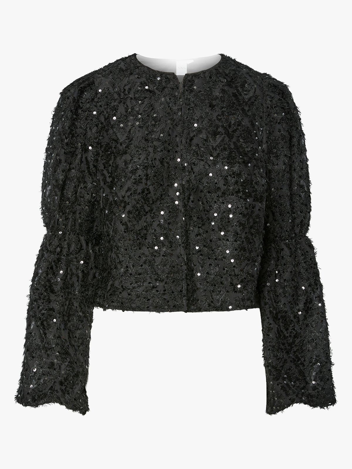 Y.A.S Serala Long Sleeve Short Top Black