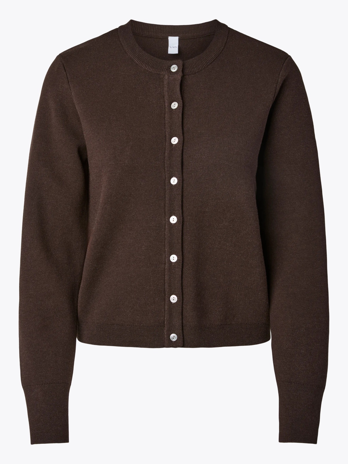 Y.A.S Elena Long Sleeve Knit Cardigan Coffee Bean Melange