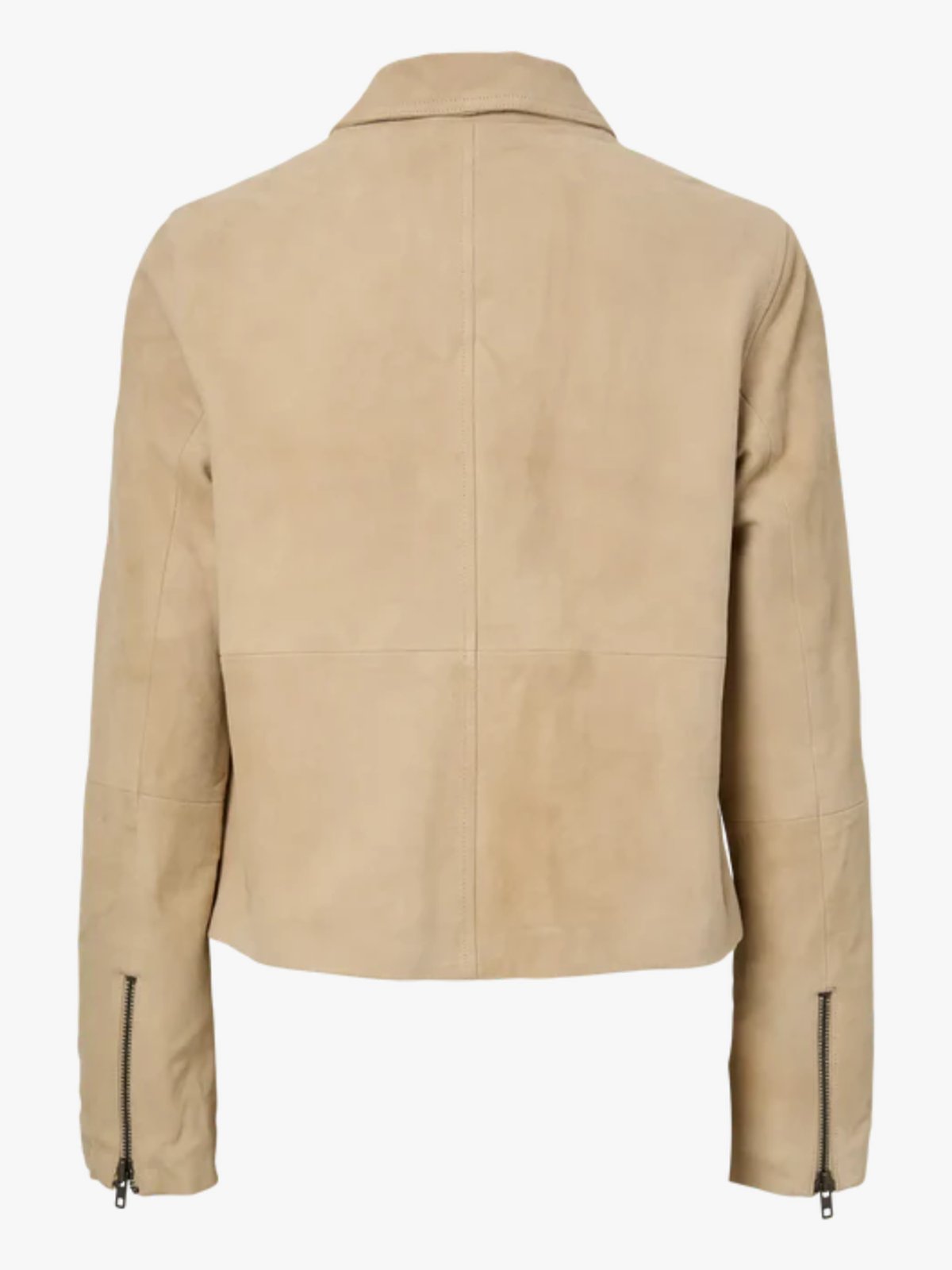 Y.A.S Sapera Long Sleeve Leather Jacket Beige