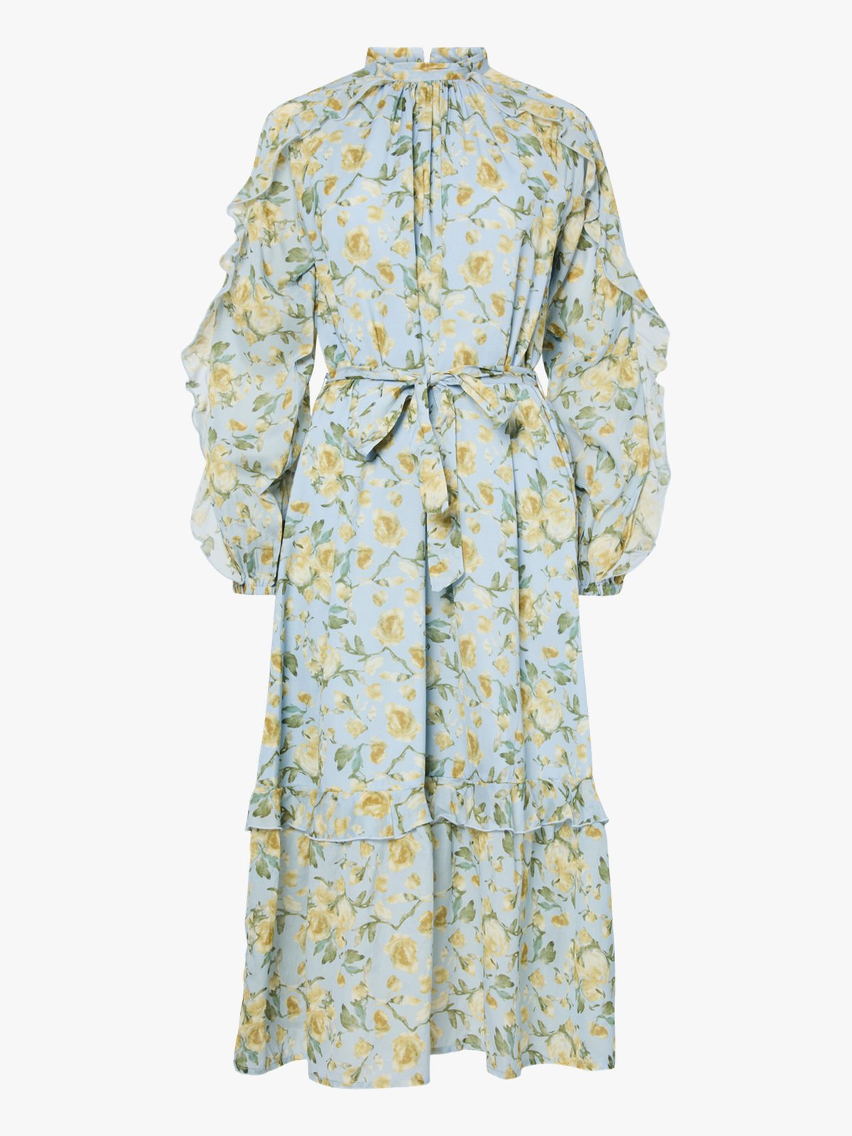 Y.A.S Matira Long Sleeve Long Dress Blå