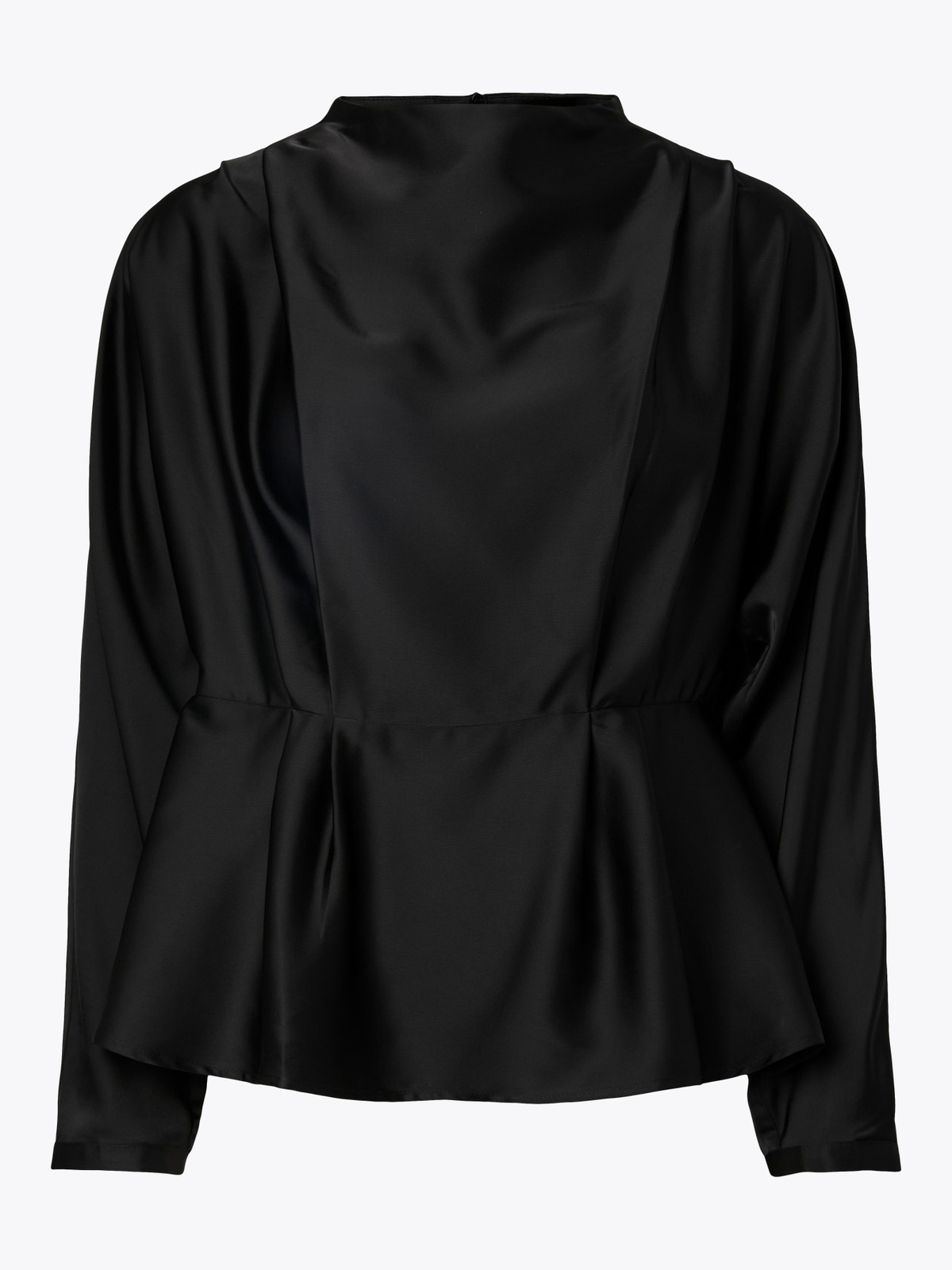 Y.A.S Pella Long Sleeve Funnel Neck Top Black