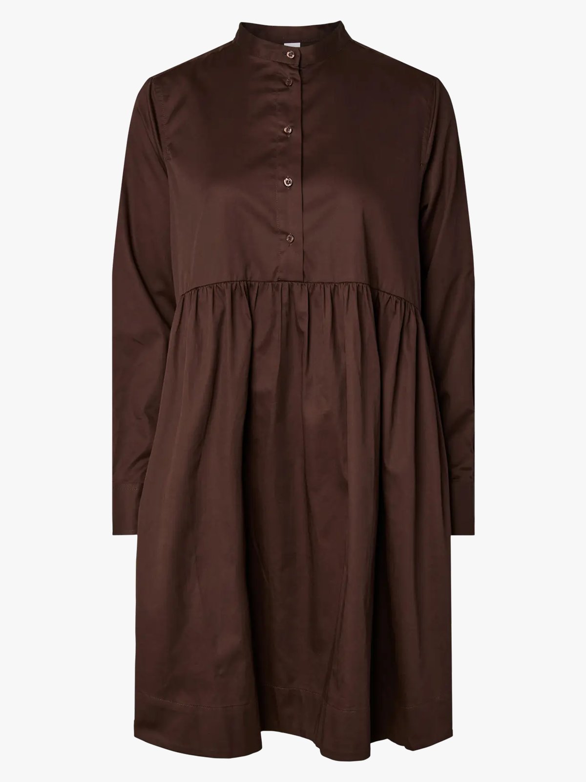 Y.A.S Salsy Long Sleeve Shirt Dress S. Coffee Bean