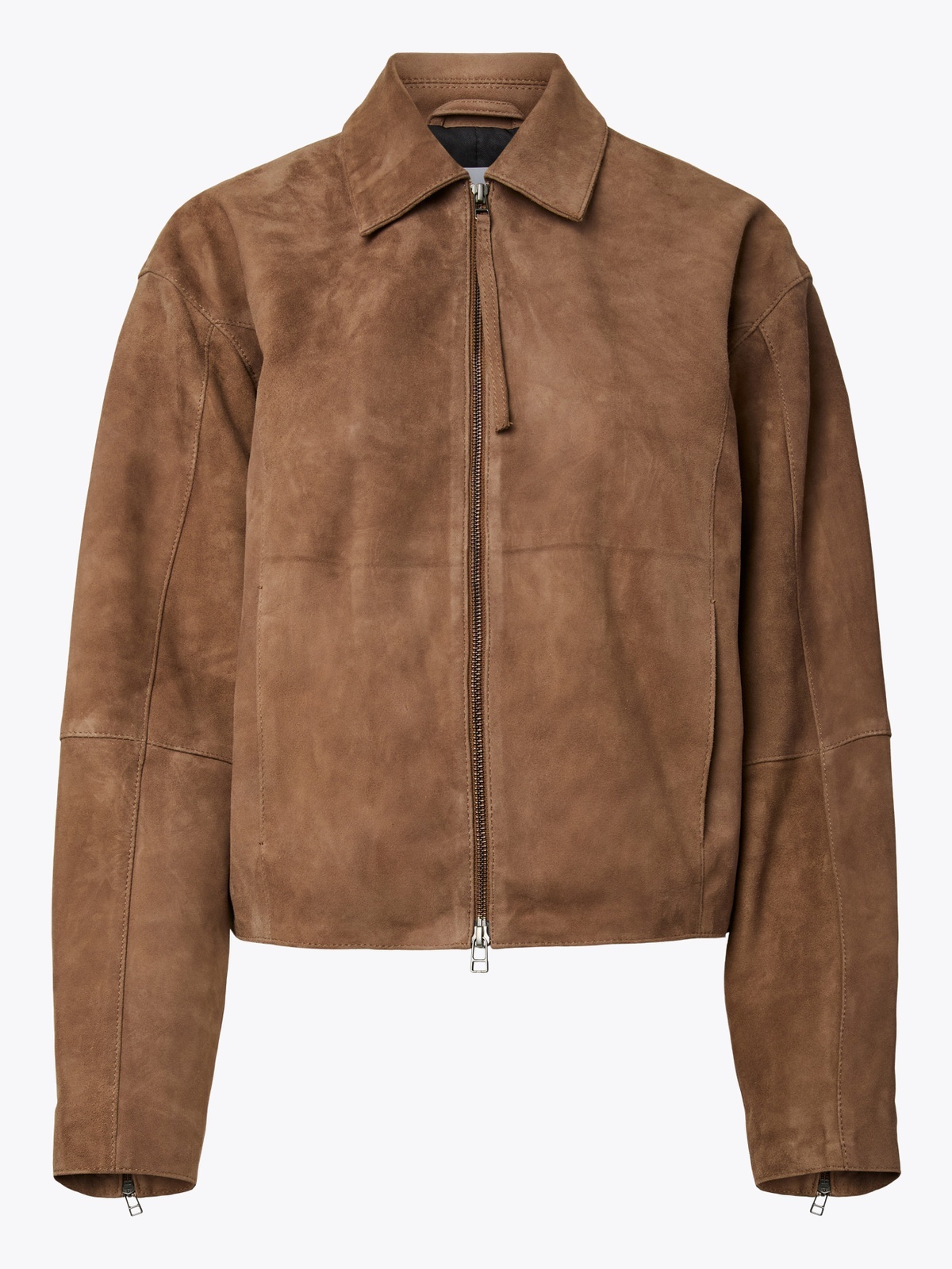 Y.A.S Salera Long Sleeve Suede Jacket Sepia