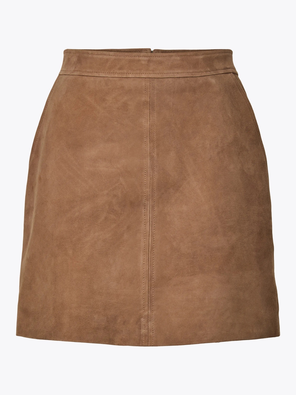 Y.A.S Salera High Waist Suede Skirt Sepia
