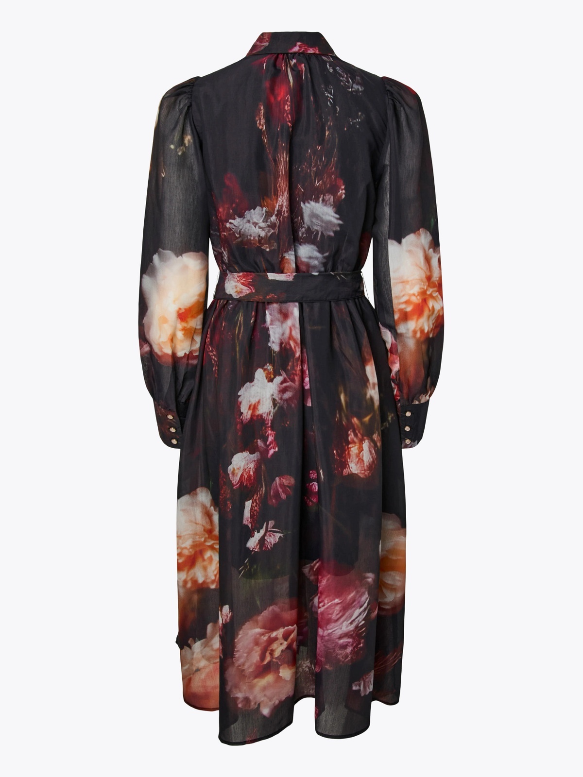 Y.A.S Romantica Long Sleeve Long Dress Black ROMANTICA PRINT