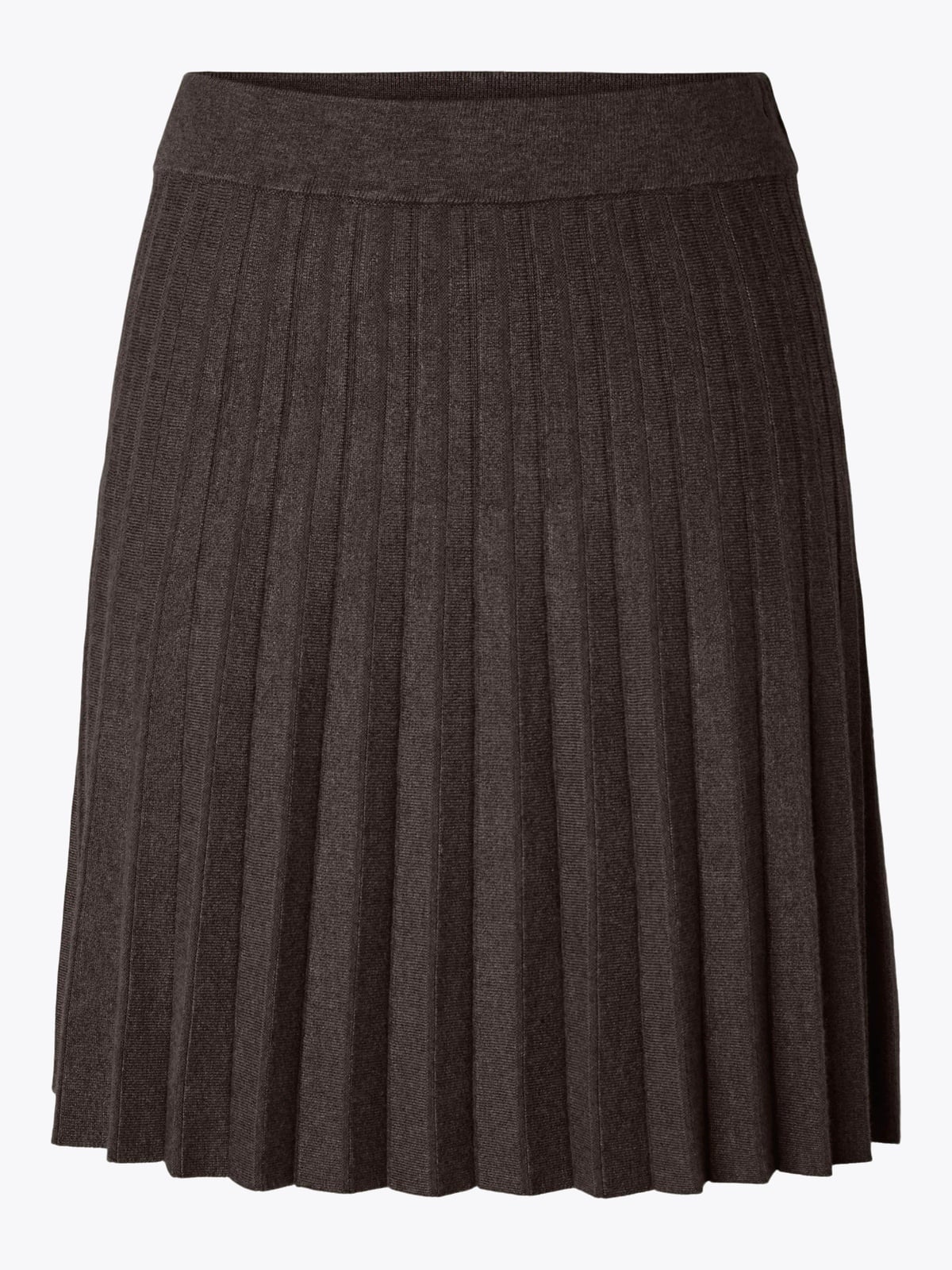 Y.A.S Elena High Waist Pleated Skirt Coffee Bean Melange