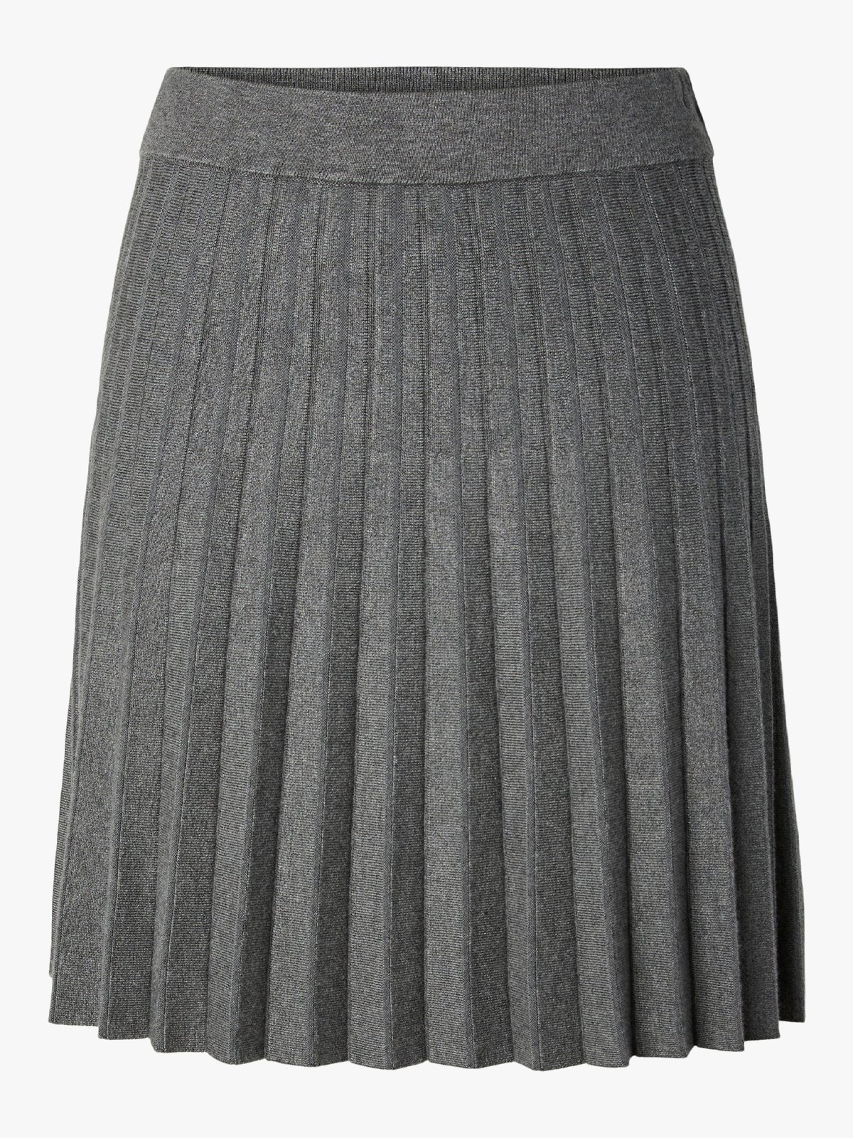 Y.A.S Elena High Waist Pleated Skirt Medium Grey Melange