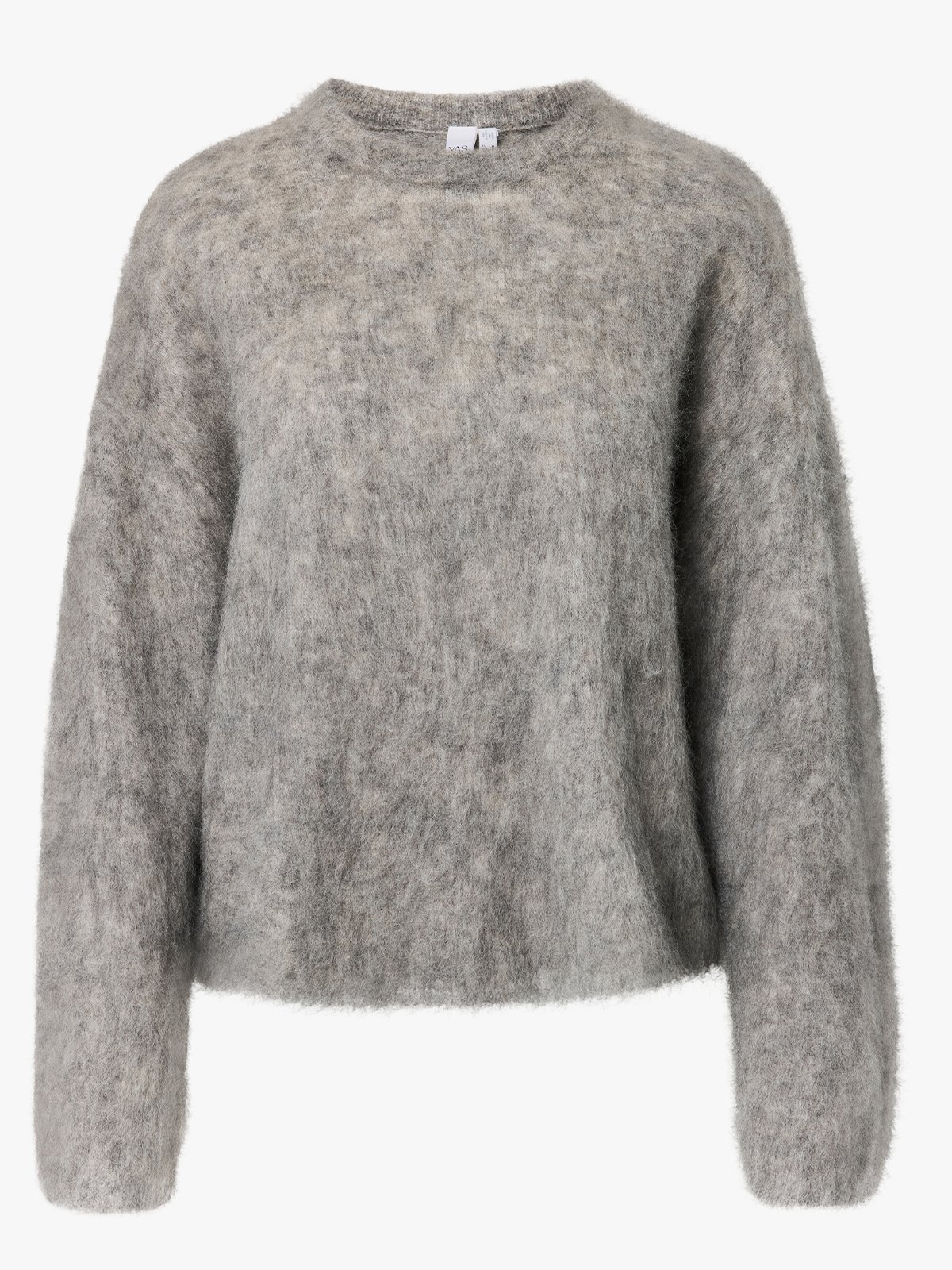 Y.A.S Tilde Long Sleeve Mohair Blend Pullover Light Grey Melange