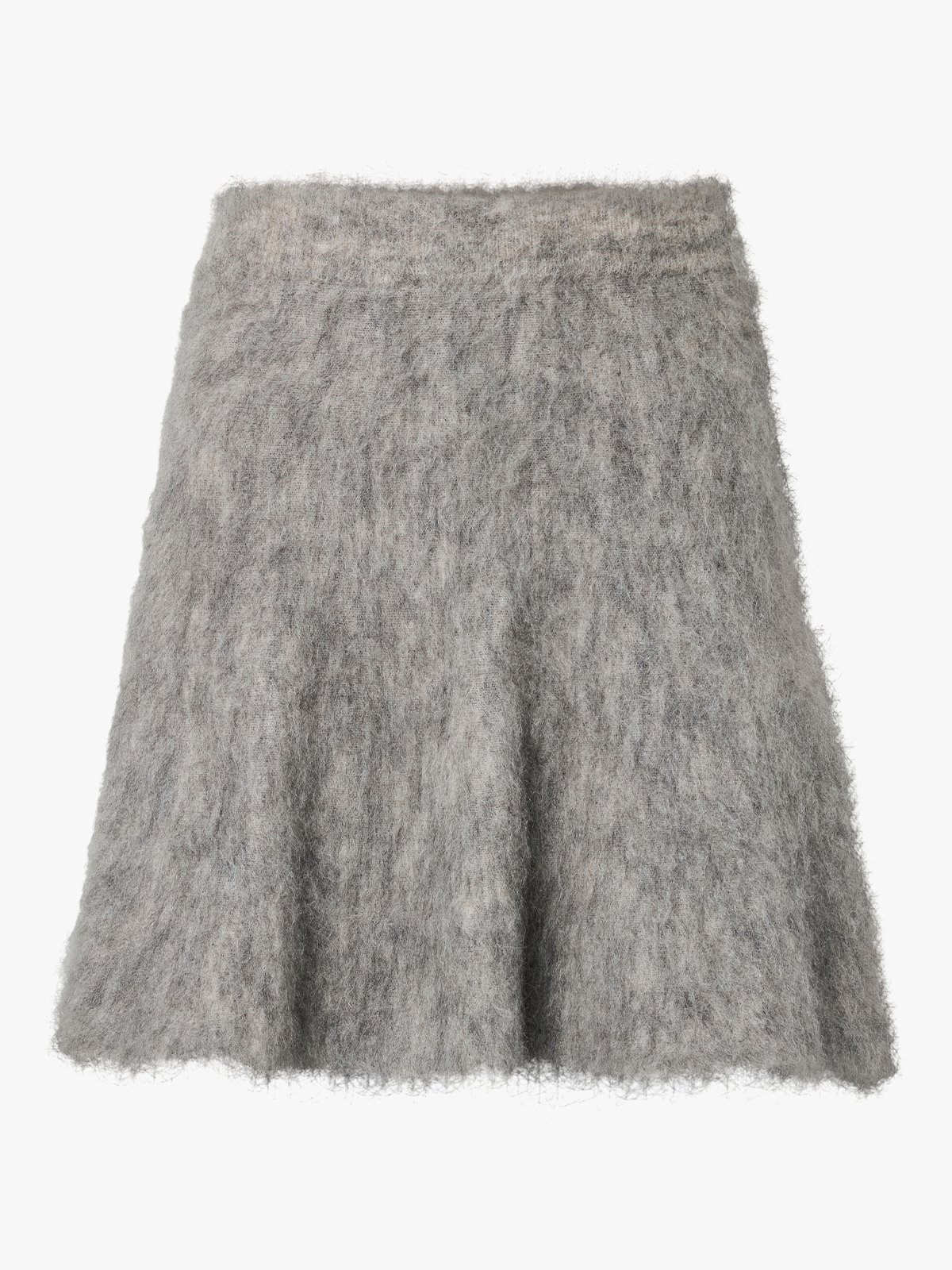 Y.A.S Tilde High Waist Mohair Blend Knit Skirt Light Grey Melange