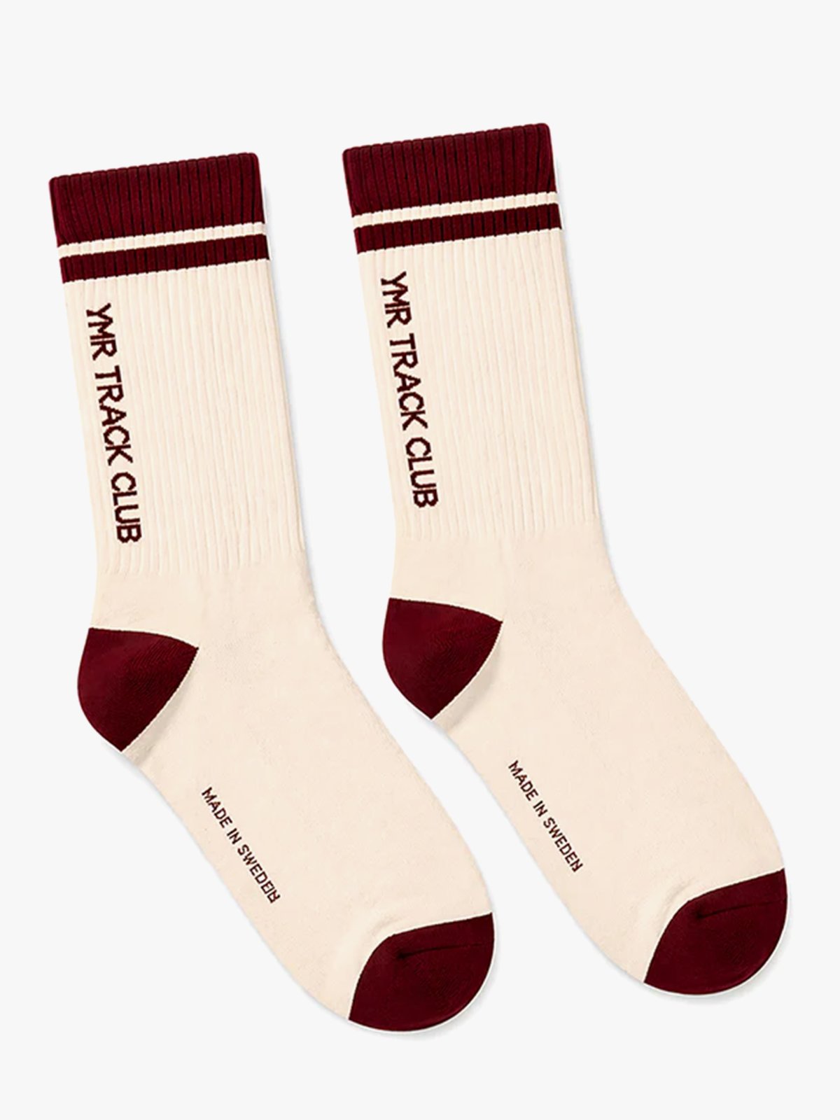 YMR Track Club Sandhamn Mid Socks Offwhite / Burgundy