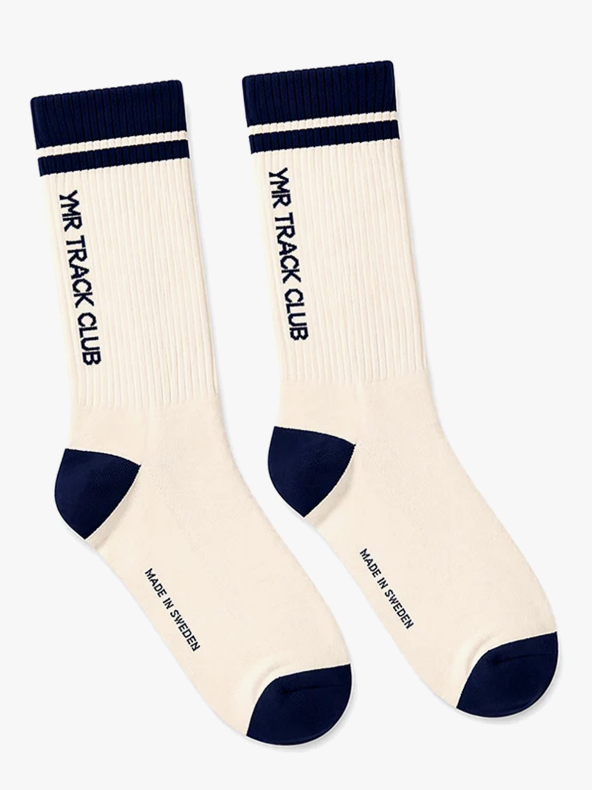 YMR Track Club Sandhamn Mid Socks Offwhite / Navy