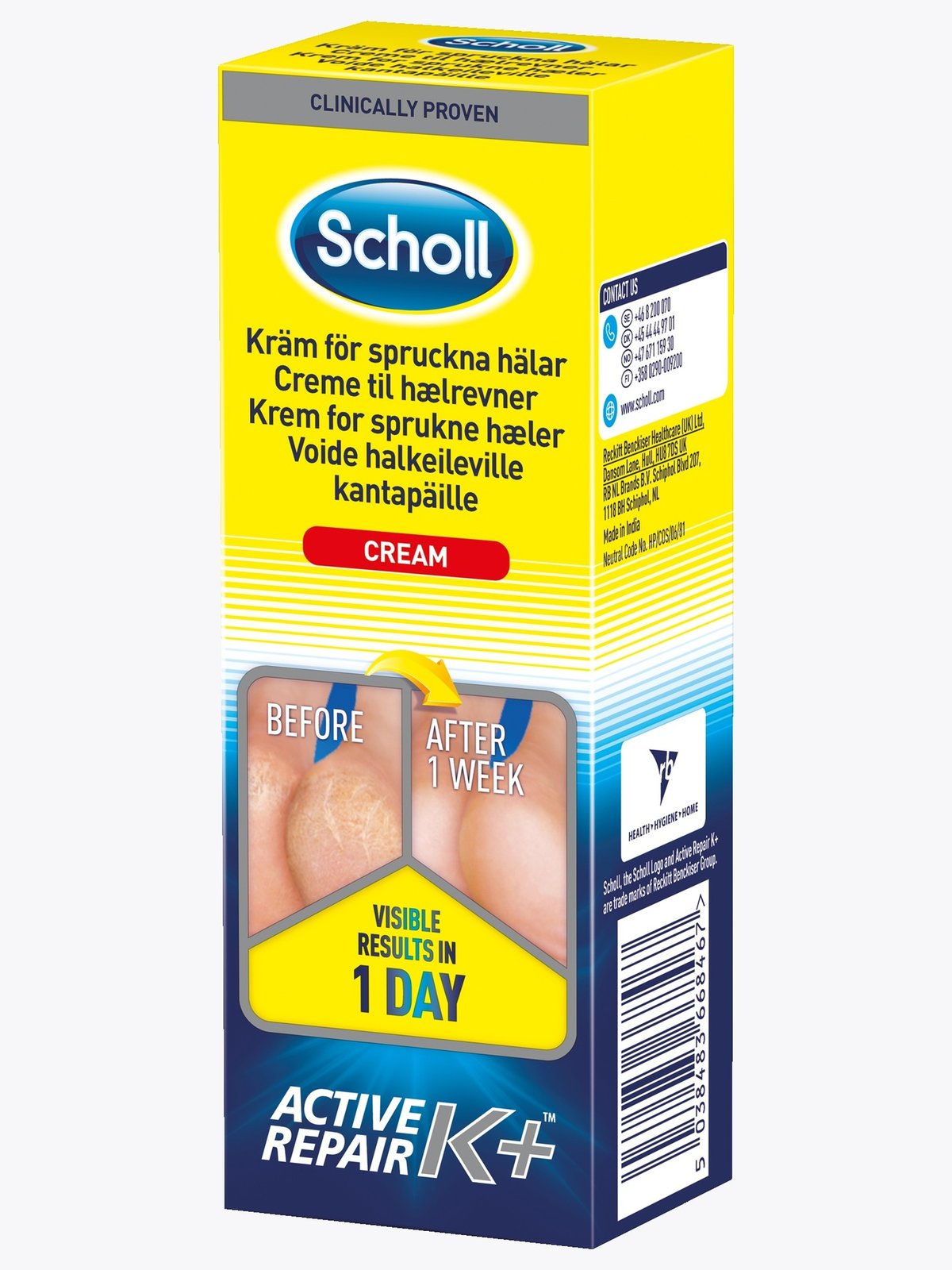 Scholl Krem For Sprukne Hæler 60 ml Flerfarget