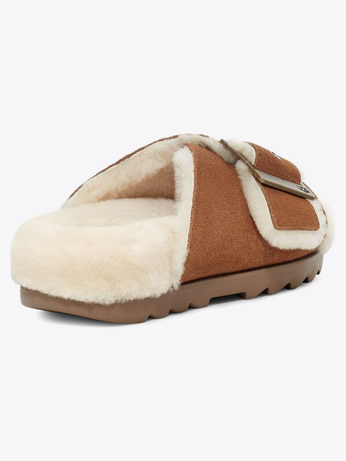 UGG Outslide Buckle Chestnut Suede