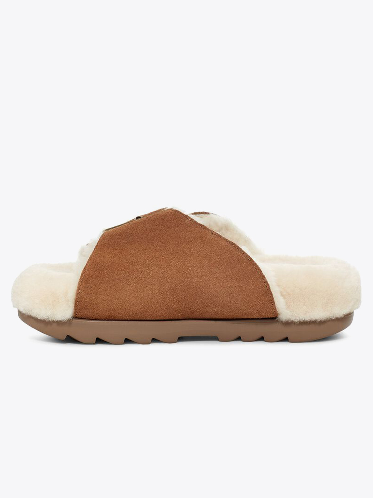 UGG Outslide Buckle Chestnut Suede