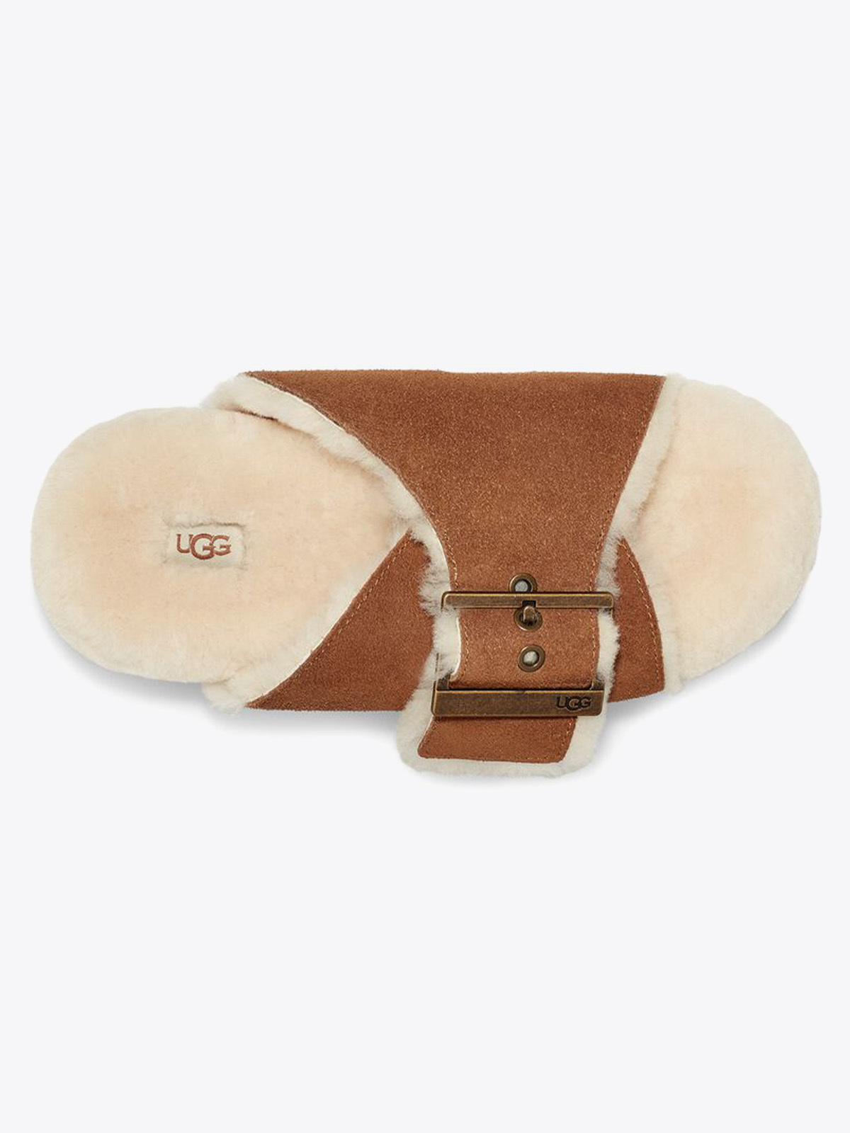 UGG Outslide Buckle Chestnut Suede