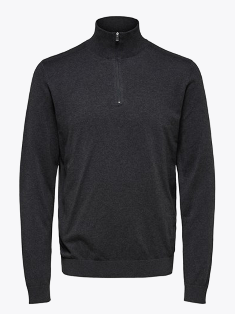 Selected Homme Berg Long Sleeve Half Zip - Grå | Getinspired.no