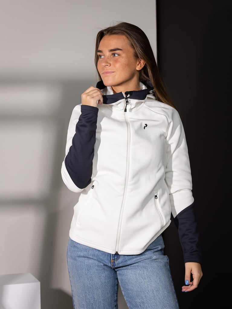 Peak Performance Rider Zip Hood Women Vintage White/Warm Blush 