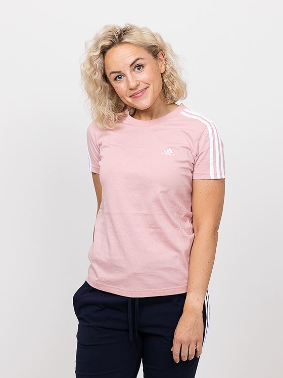 adidas 3-Stripes Cotton Tee Wonder Mauve / White