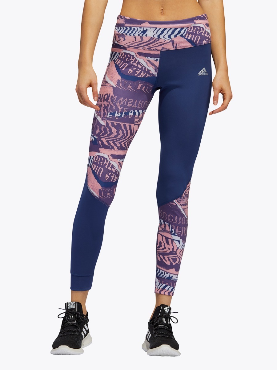 adidas Own The Run Tights Tech Indigo/ Glory Pink/ Dash Grey