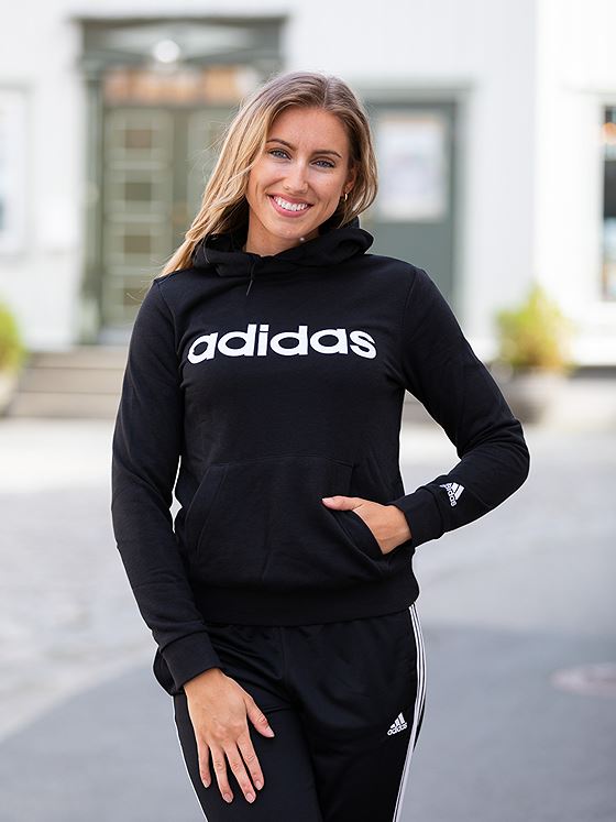 adidas Linear French Terry Hoodie Black / White