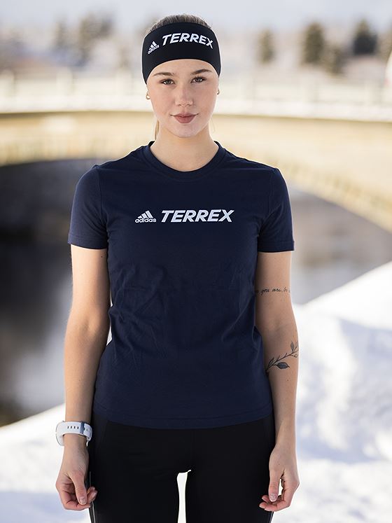 adidas Terrex Logo Tee Legend Ink / Halo Blue