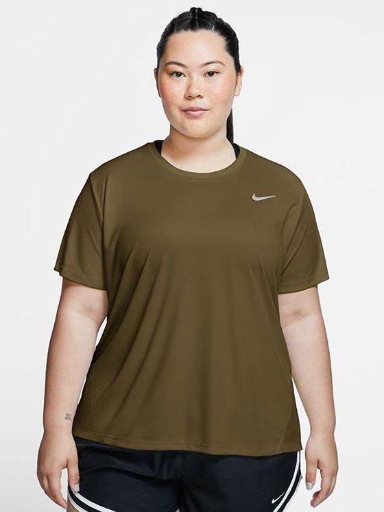 Nike Miler Top SS Olive Flak/ Reflective Silver