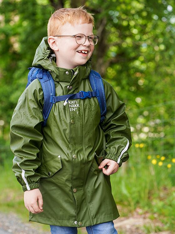 Kattnakken Regnparkas Junior Jubileum Mørk Skog