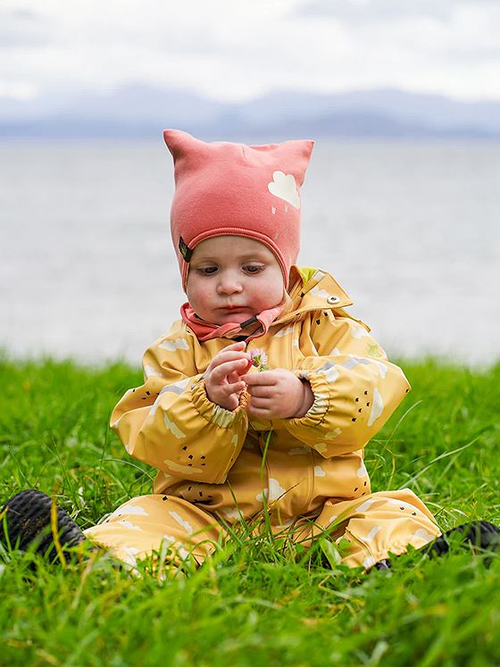 Kattnakken Regndress Baby Vêret Korngul