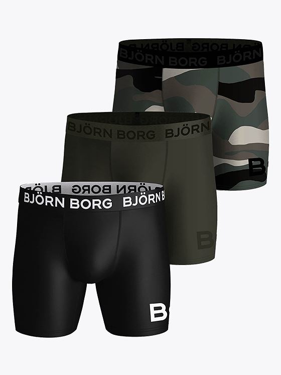 Björn Borg Performance Boxer 3pk Black/Print