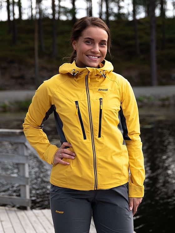 Bergans Cecilie Mountain Softshell Jacket Light Golden Yellow / Solid Dark Grey