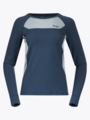 Bergans Cecilie Wool Long Sleeve Orion Blue / Misty Forest